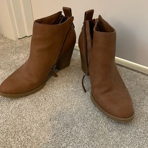 Faux leather ankle boots